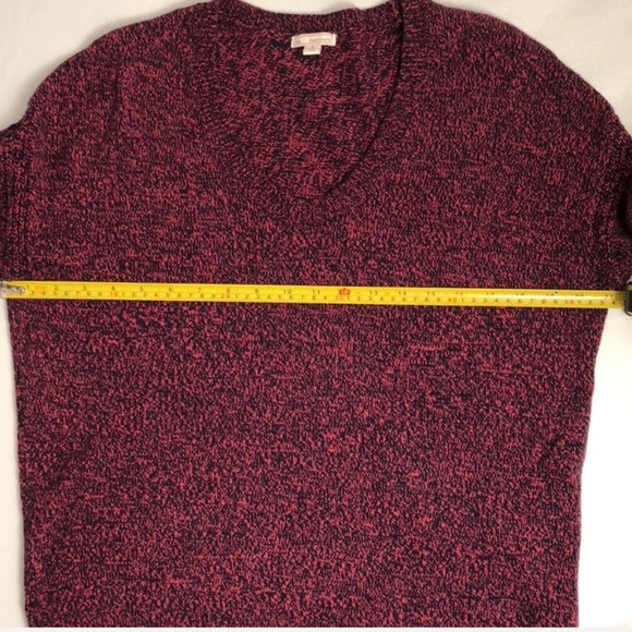 GAP red and navy v-neck tunic sweater L - Picture 4 of 6